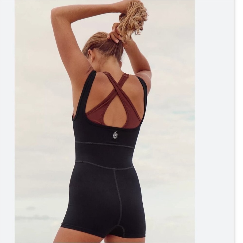 Free People x FP Movement It Takes Two Runsie Romper in Black Brown Size XS / S